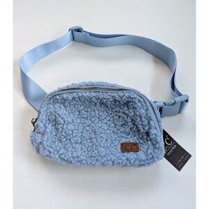 Brand New C.C. Sherpa Belt Bag Fanny Pack Pale Blue